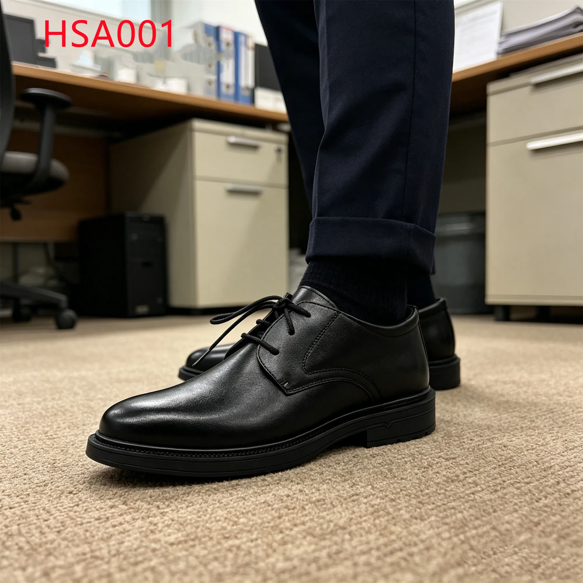 LXG,Formal Attire Traditional Detailing Lightweight Men Dress Shoes Reduce Friction Leather Insole Business Work Shoes HSA001