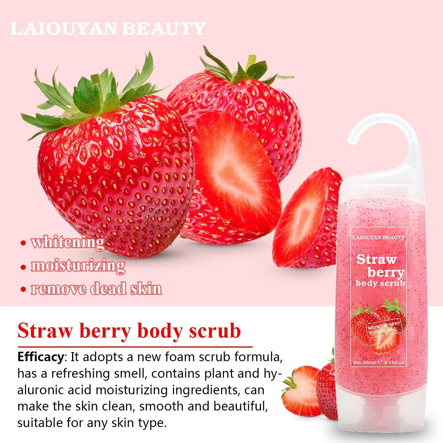 Natural Vegan Fruits Body Scrub Exfoliating Shower Gel Whitening