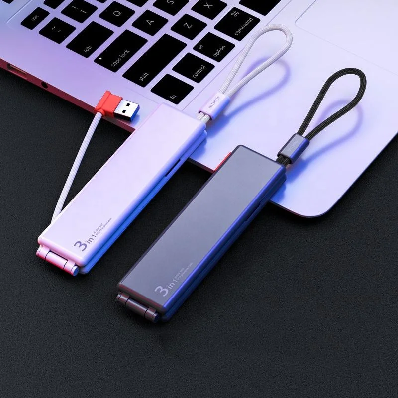 Magic Box Mini Portable Charging Folding 3 in 1 Charging Micro USB Cable for Android Type c