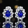 18k gold Natural sapphire diamond earring