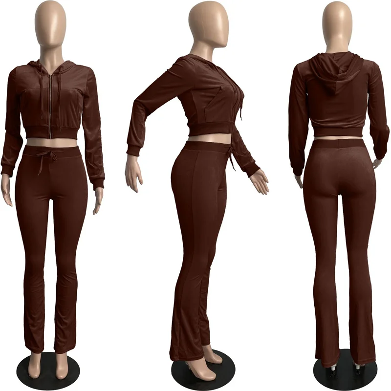 Custom Winter 2 Piece Sets For Women Jogger Tracksuit Sweatpants And