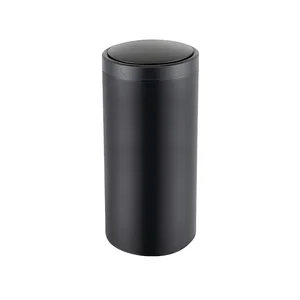 30L Black Color Large Smart Sensor Trash Can Kick-Activated Electronic Removal Office Bathroom Use Wall Mounting Friendly