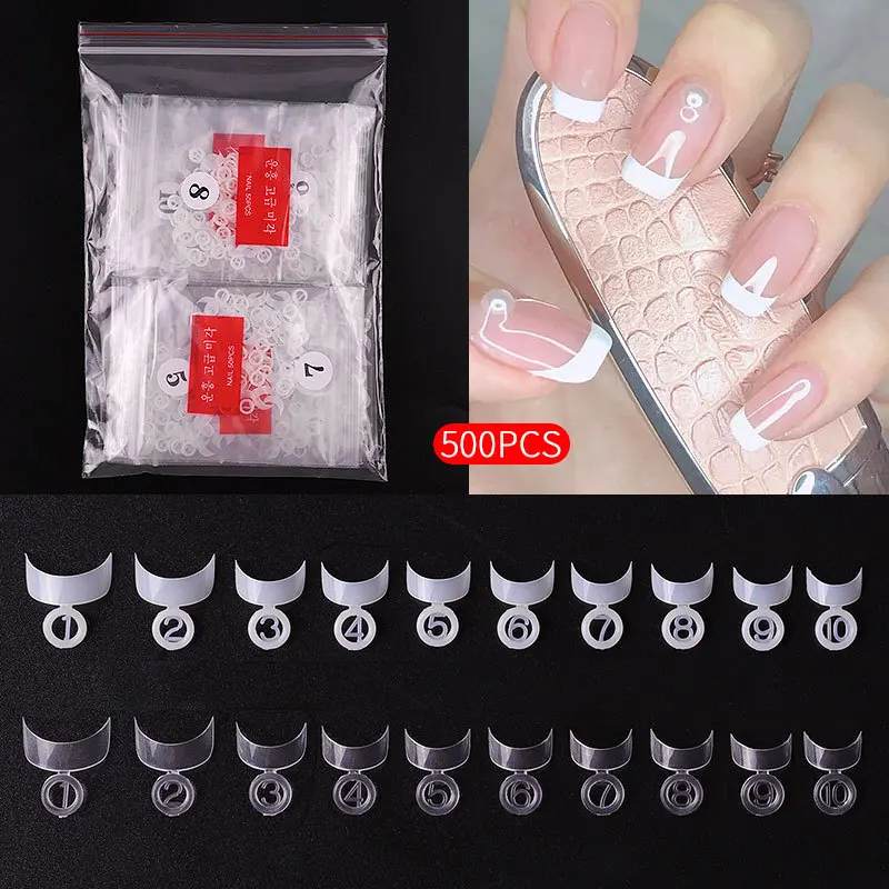 Crescent Shape False Tips French Short Style Acrylic Half Nails For Nail Diy Salon 500pcs Nail Art Manicure Buy French Short Style Acrylic Nails Nail Art Manicure Crescent Shape False Nail Tips