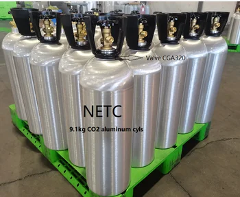 13.4L 124Bar 20lb 50lb DOT Best Price Carbon Dioxide  Aluminum  Gas  Cylinder  Beverage Gas Tanks  NETC Manufacturer Direct Sale