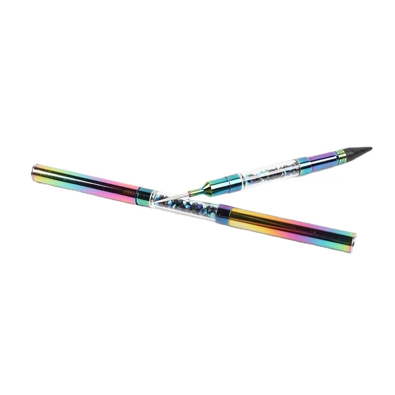 BQAN dual end Holo Rhinestone metal Handle Dotting pen Tool Nail Wax Pen Nail Art brush