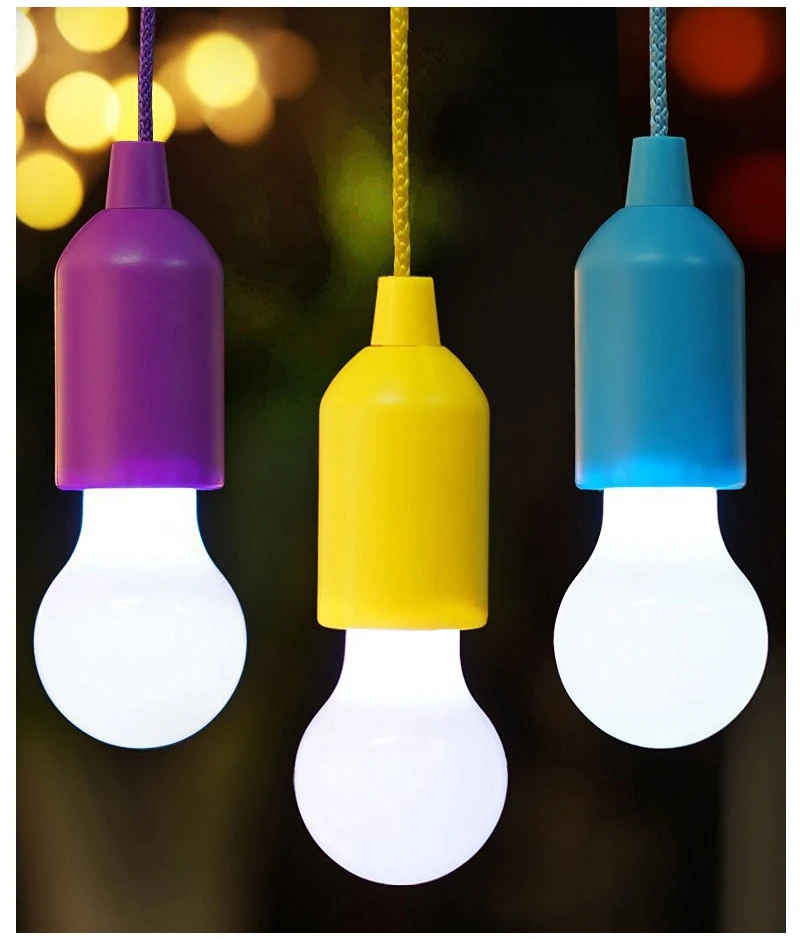 Ampoule LED Avec Cordon De Serrage Piles Blanc Chaud 3000K - Lanterne Portable Intérieur Extérieur