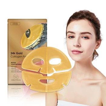 24k Pure Gold Gel Golden Facesheet Whitening Crystal Collagen Facial ...