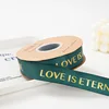 2.5cm40 size dark green soup gold ribbon