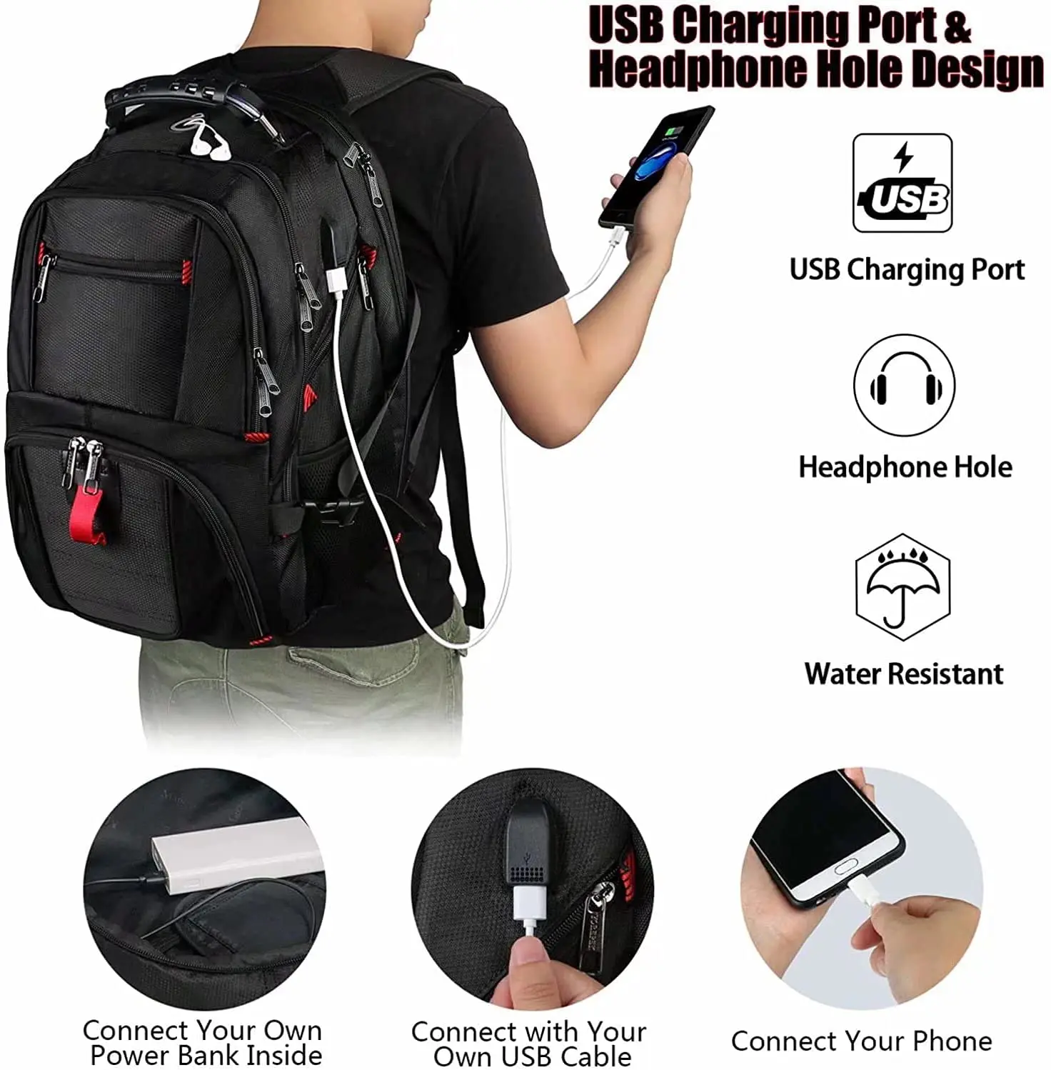 School Backpack For Women & College - Laptop Backpack, Durable Bookbag, Zipper Closure