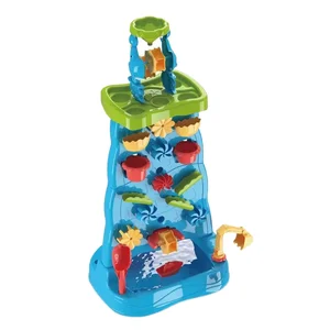 Multifunctional Indoor/Outdoor Children's Water Curtain Waterfall Play Table Beach Toys Sand Table Durable Plastic for Kids