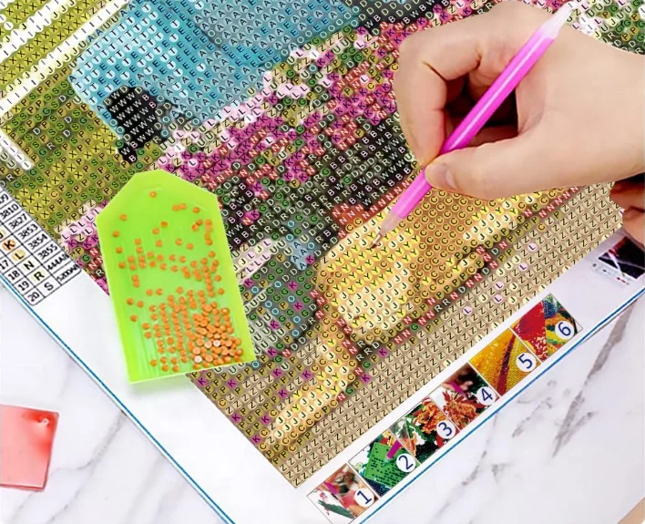 DragonflyS – Kit Mosaico 5D Fai Da Te Con Strass Rotondi – Tela 30x30 Cm Libellula – Per Adulti E Bambini - 2