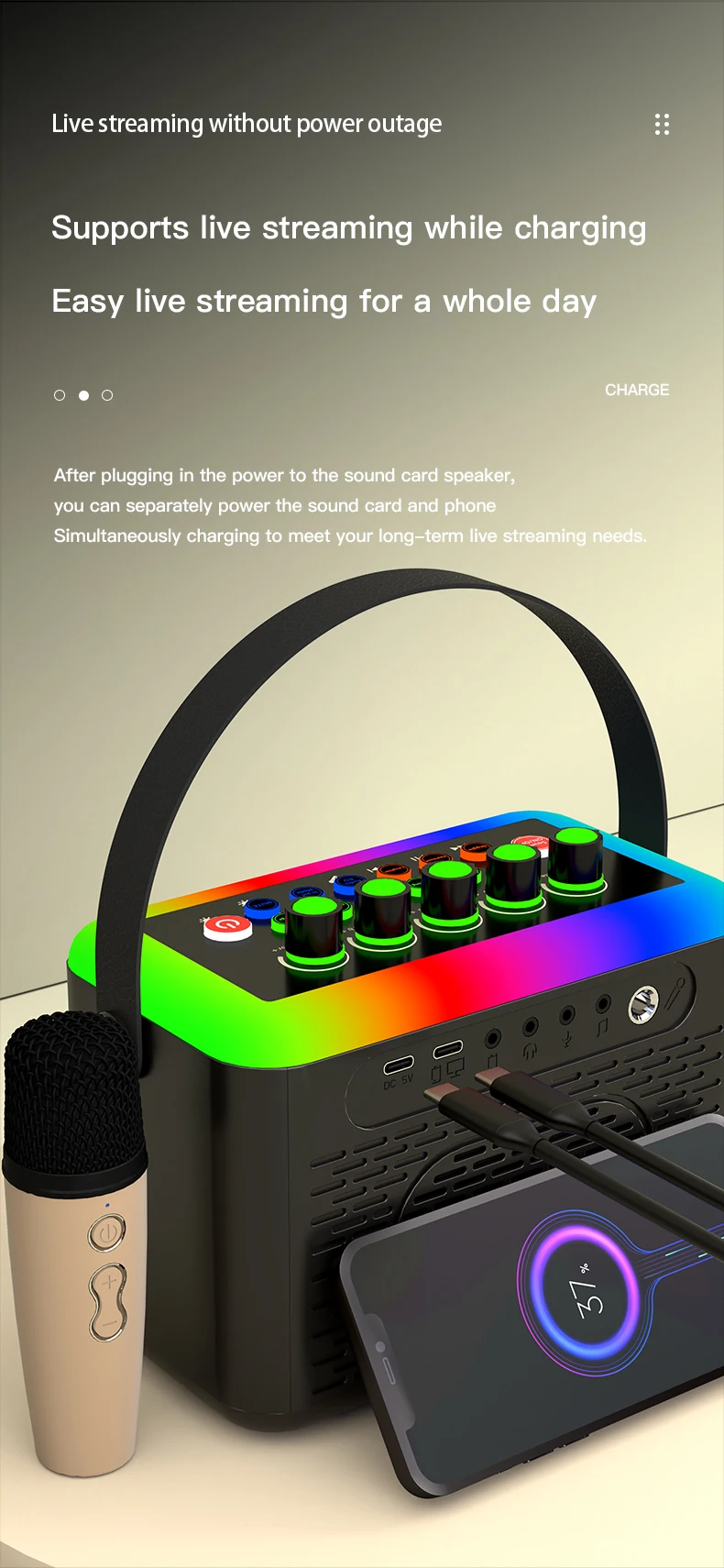 All-in-One Home Karaoke Set with Audio Mixer Sound Cards Home Broadcast Microphone for Live Shows