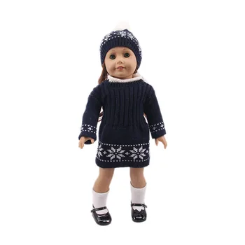 New Style American Girl 18 Inch Doll Navy Blue Sweater For Kids Toys Doll Clothes