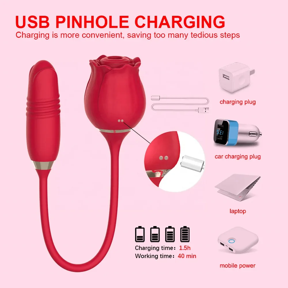Powerful Clitoral Sucking Rose Vibrator for Couples