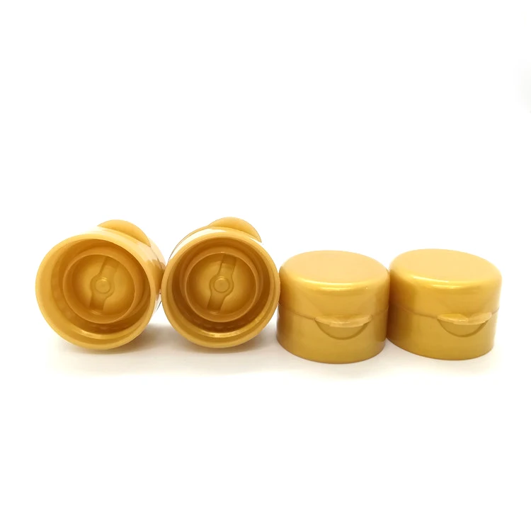 醤油ボトル用プラスチックPEゴールドスムースフリップトップキャップ