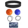 [Diadema + bola azul + bola naranja + gafas]