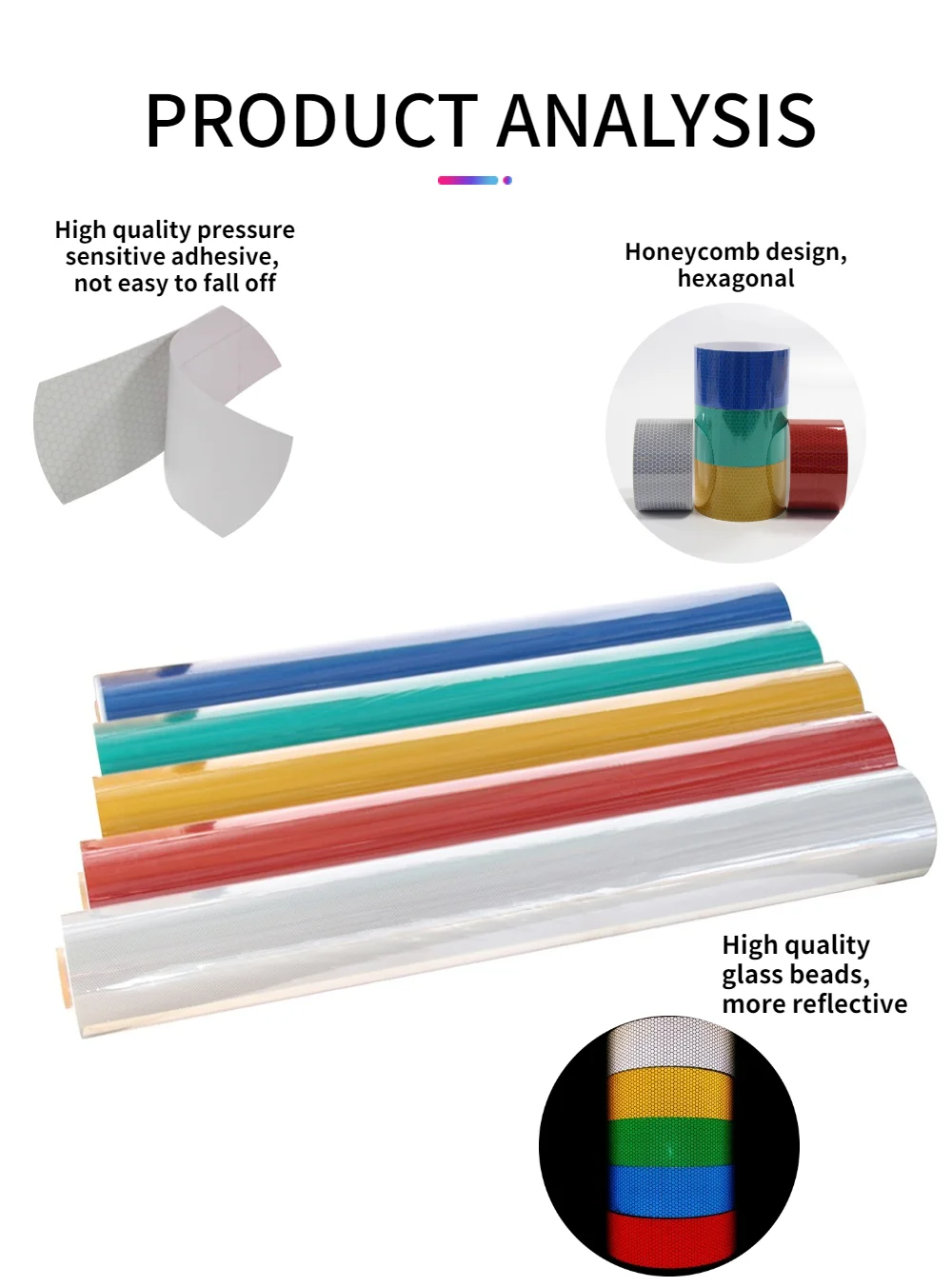 1.22mx45.7m 5-Year Warranty White for Avery Reflective Vinyl Sheet 3M Diamond Grade From China Premium Reflective Material