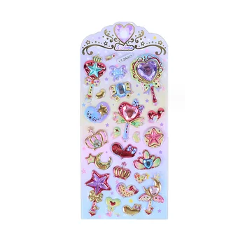 Shiny Love Heart Balloon Decoration Children's Cartoon Gemstone Sticker Glossy Pearlescent Film Foam Mobile Phone Case