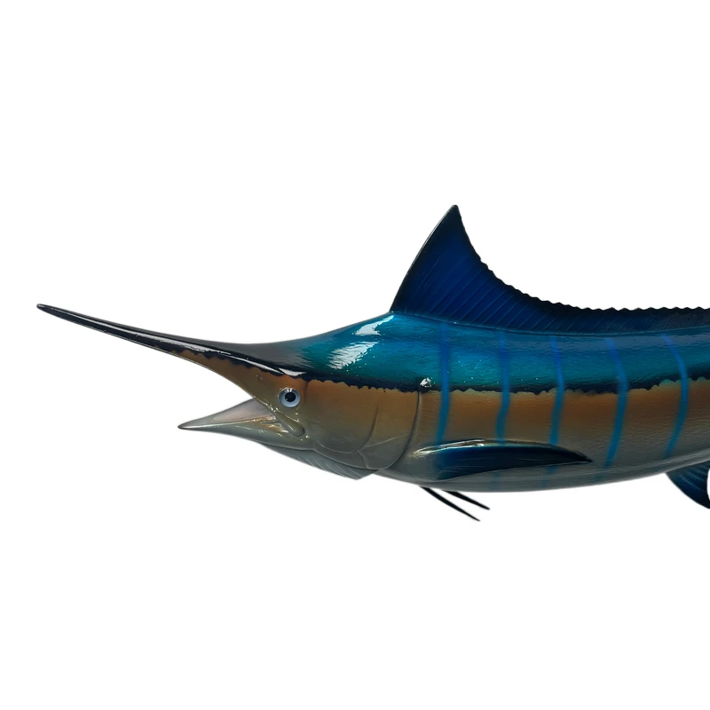 Wall Sculptures mounted fish Wall Mount Trophy Taxidermy Hand Painted Hanging Plaque miniature Blue Marlin Coastal Decor