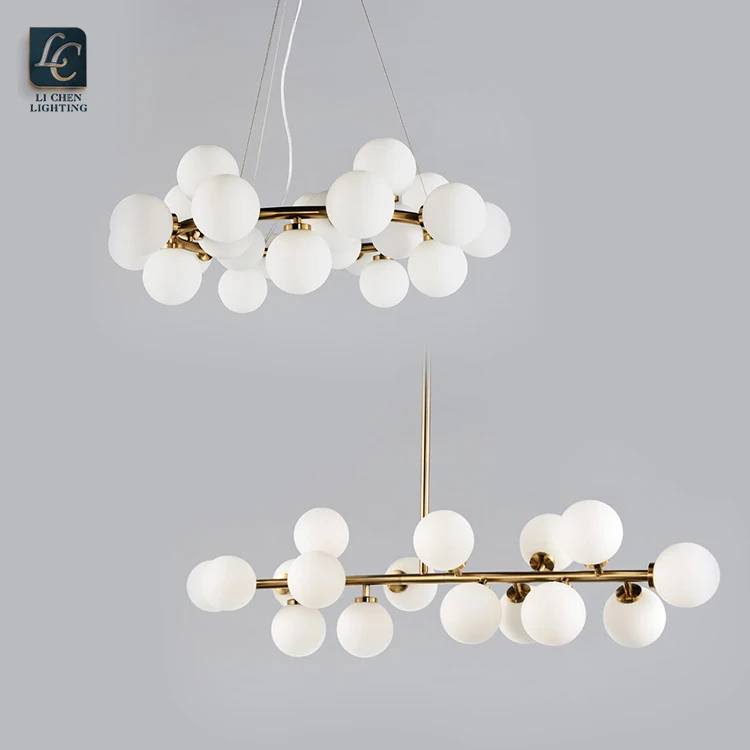 P0005 Contemporary Free-Form Glass Chandelier – Luxury Hand-Blown LED Pendant Light for Living Room