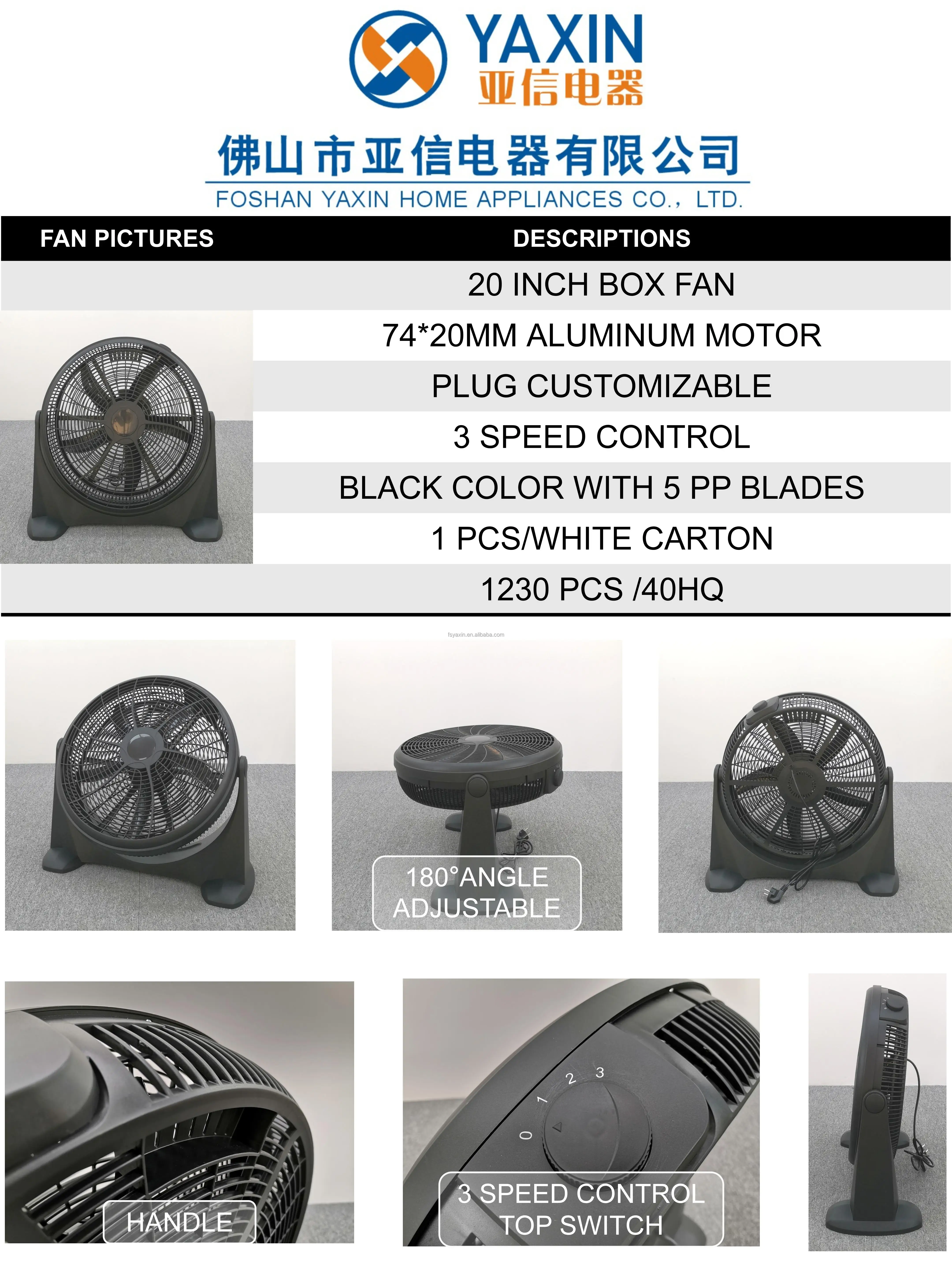 Industrial Box Fan, 220, 60 - detail 4