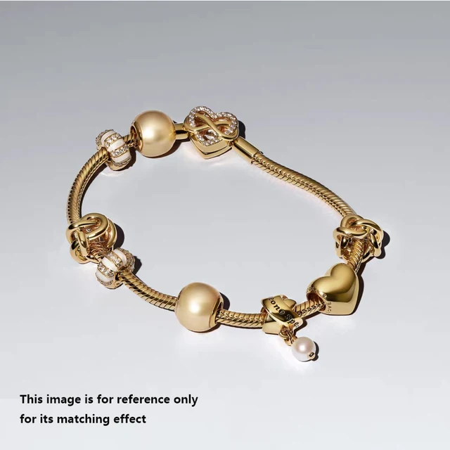 For PandoraBBF S925 Smooth DIY Basic Bracelet Lion King Mickey Buckle Diamond Pearl Sterling Silver Roses Bangle Heart Shape
