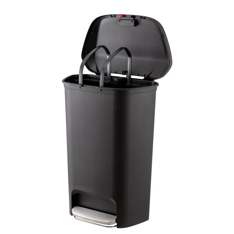 Modern 50L Large Capacity Rectangular PP Waste Bin Foot Pedal Trash Can ...