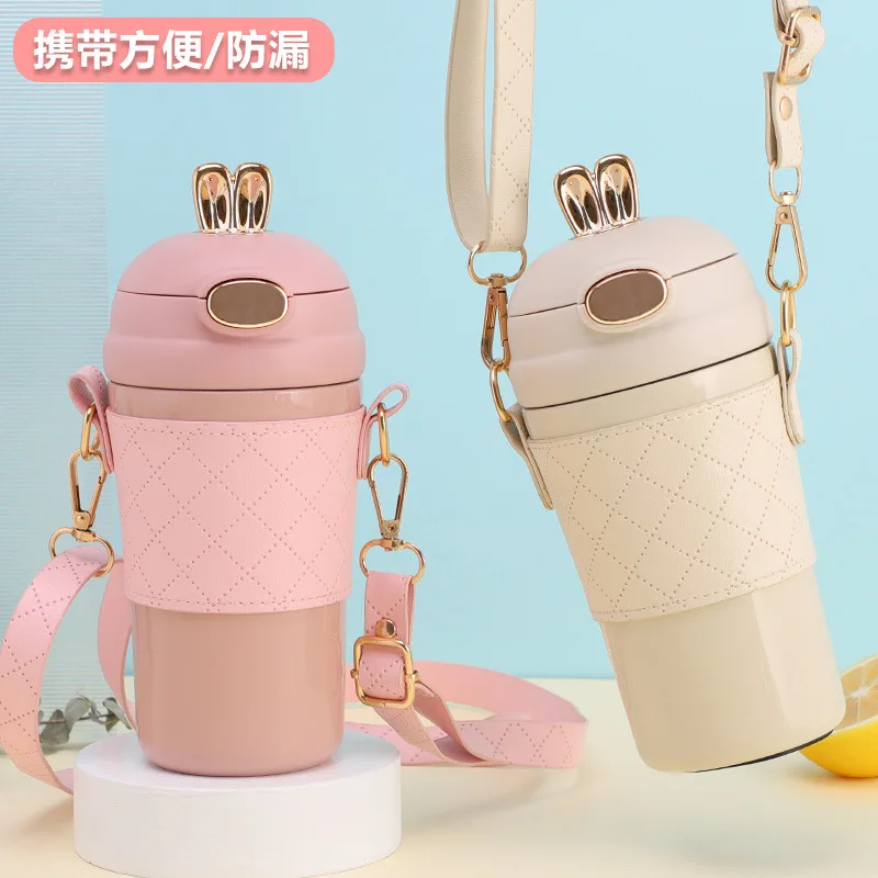 New 304 Stainless Steel Thermos Cup Straw Cup Children's Cup Strap Strap -  Buy New 304 Stainless Steel Thermos Cup Straw Cup Children's Cup Strap  Strap Product on