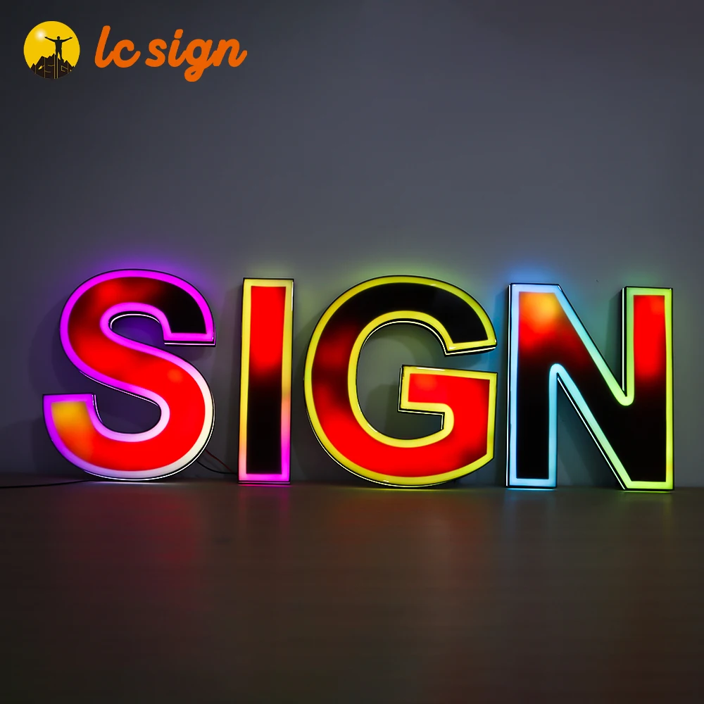 Wholesale Custom RGB Led Sign Led Illuminated Sign 3D Logo Frame Led Letter Sign Board for Wall Decor