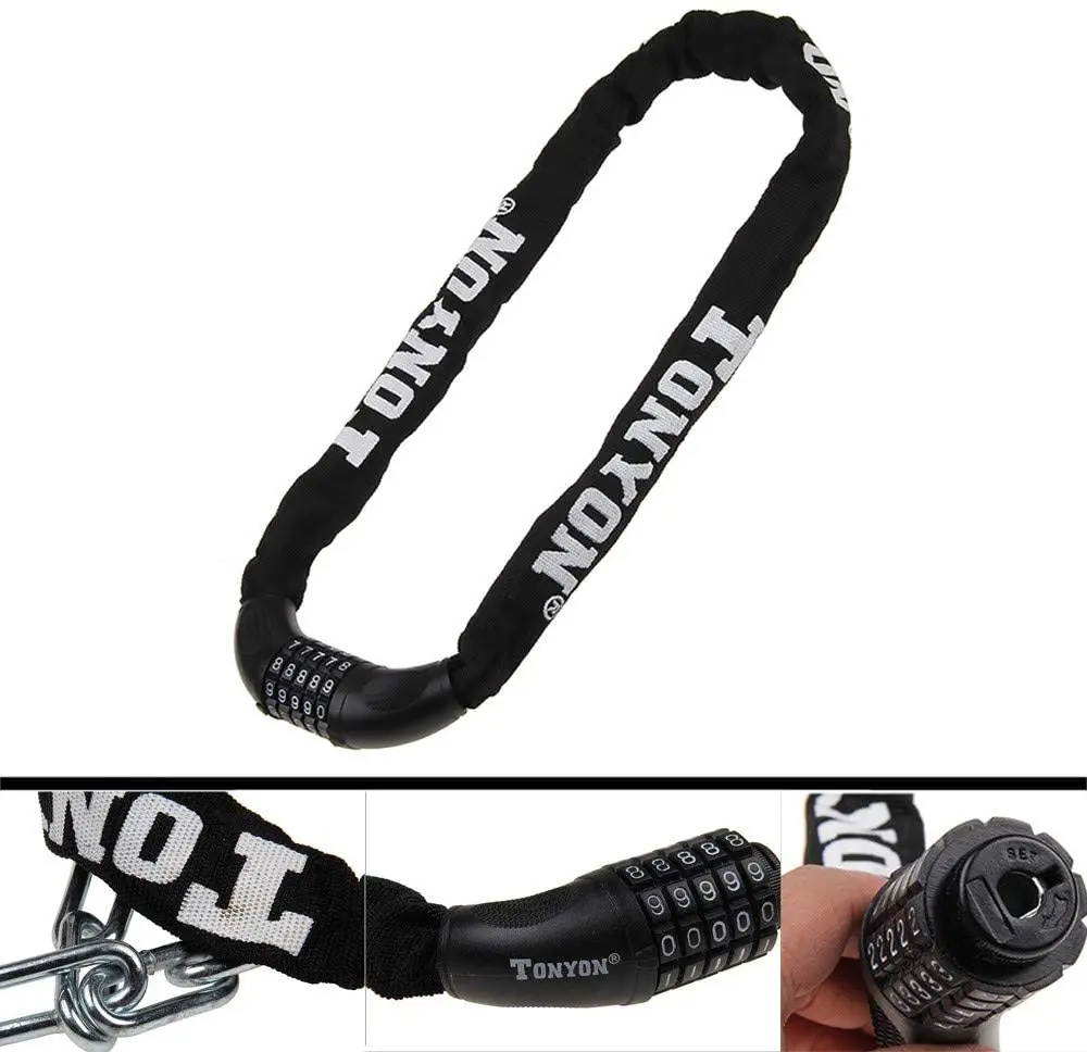 Superbsail Bicycle Lock Safe Metal Anti-Theft Bike Chain Lock Security Reinforced Cycling Digital Lock Bicycle Accessories manufacture