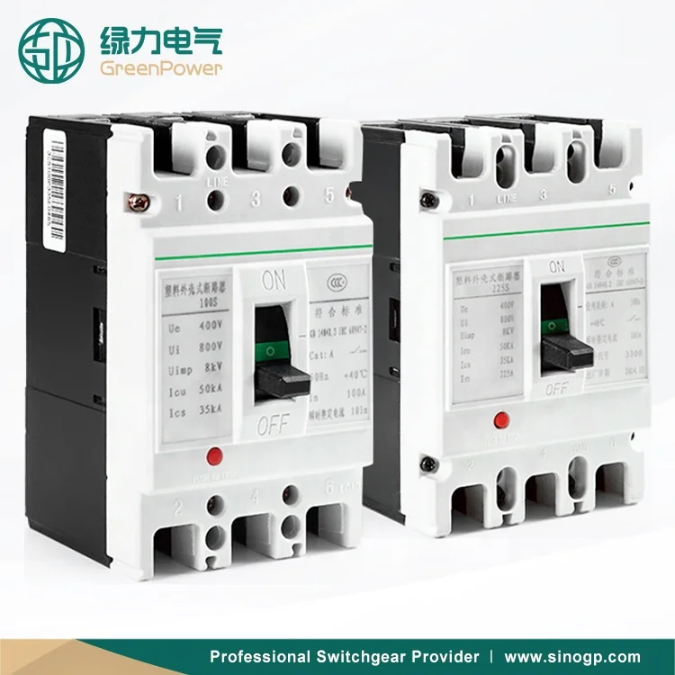 RCCB Residual Current Moulded Case Circuit Breakers Low Voltage 100A 225A 400A 630A 3P 4P Residual Current Circuit Breaker