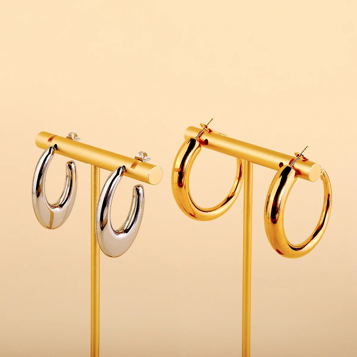 Tarnish Free Waterproof Mejuri Crossiant Earrings Jewelry 18k Gold