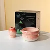 FJT Bow Knot Bowl Stand Kiln เปลี่ยนกล่องของขวัญสีชมพูสีดำ