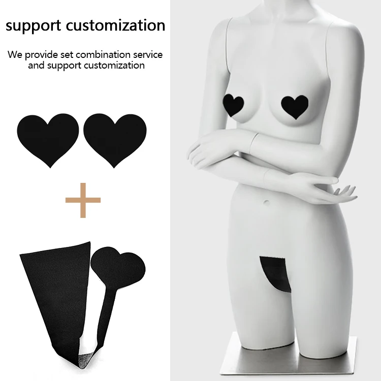 Disposable Polyester and Non-woven Fabric Heart Shape Tail Self-adhesive Invisible Seamless C String Panties for Sexy Women