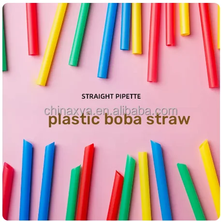 Plastic bubble tea smoothie milkshake boba drinking disposable straws manufacture