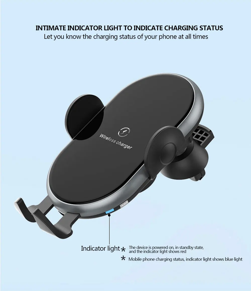 Car Phone Holder Wireless Charger For iPhone Huawei Xiaomi 15W Induction Car Mount Fast Wireless Charging Suck Phone Holder