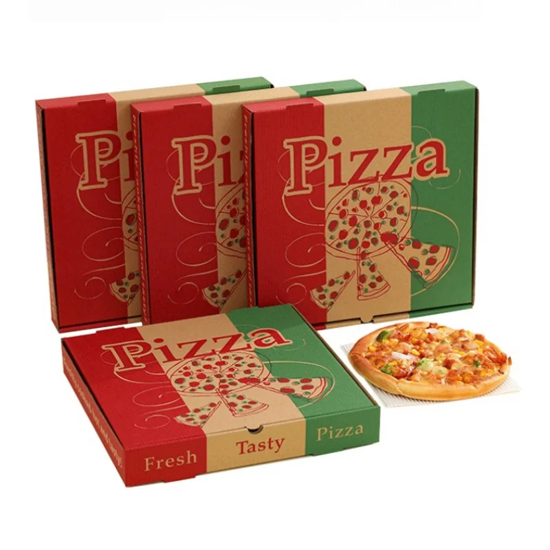 Custom wholesale foldable flip-top thick corrugated cardboard food packaging boxes for 6-18 inch pizzas