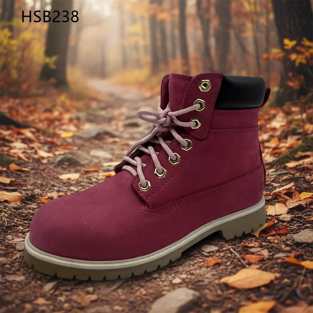 HY,Machine Shop Anti-piercing Industrial Protective Pink Safety Shoes Power Plant Collision-proof Goodyear Sole Work BootsHSB238