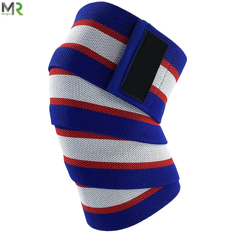 L0087 OEM/ODM Streaks Compression Professional Gym Weightlifting Heavy Duty Knee Wraps Men Knee Wraps