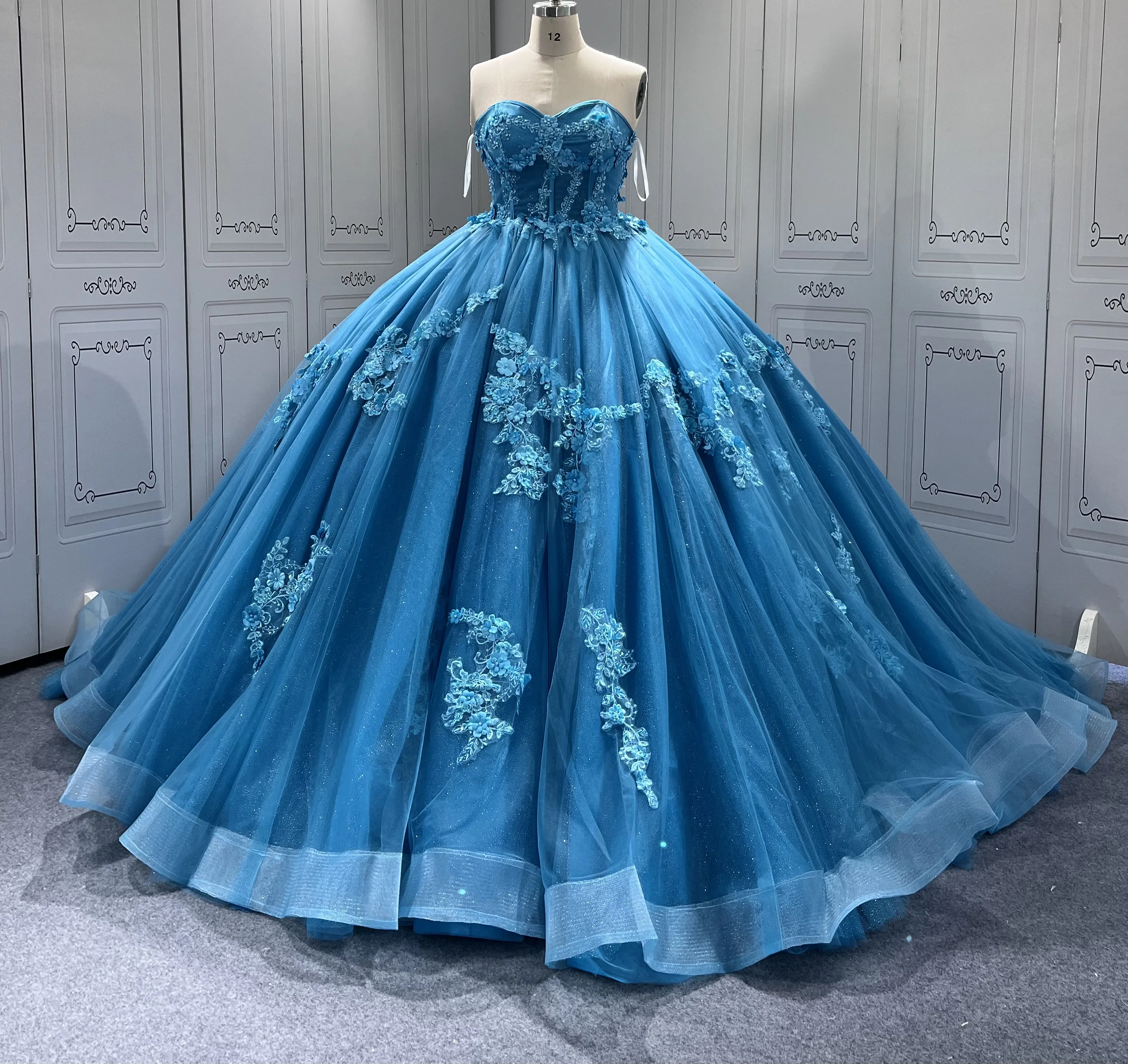 blue dress for baby girl Princesa by Ariana Vara Quinceanera Dress PR12264– PromGirl main image 1