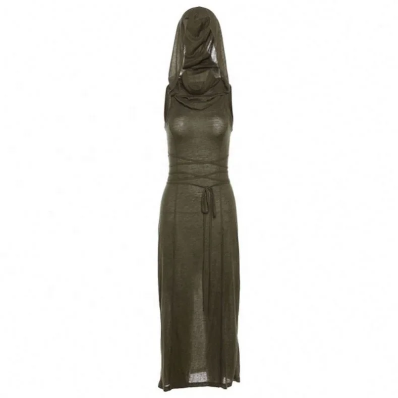 Hooded Midi Dress for Women | Y2K & Goth Sexy Clothing ODM