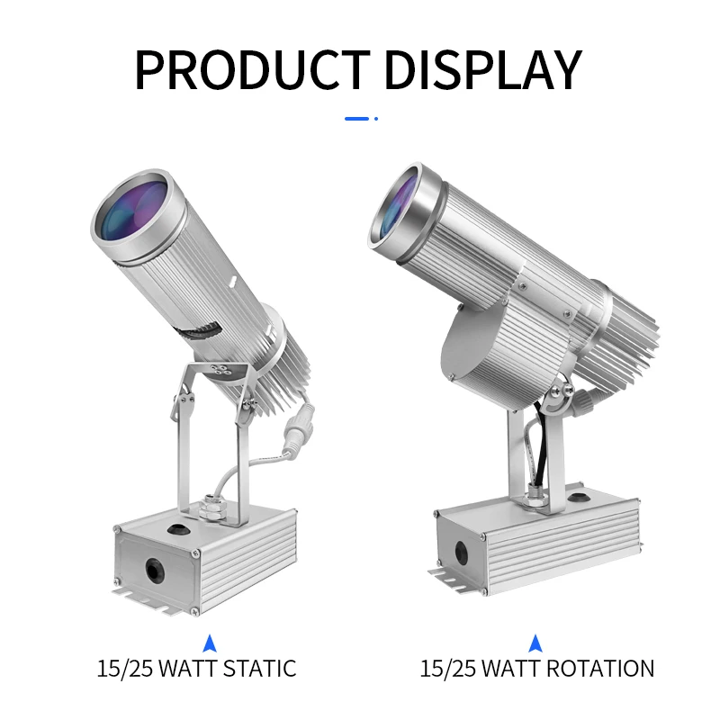 Rotating Adversting Gobo Light Led Logo Projector 15Watt Waterproof Black White Shine Body Lamp Metal Glass Power Item CCC