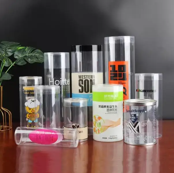 Custom Plastic Cylinder clear Box Transparent Round Tube PVC Packaging with Plastic Lid