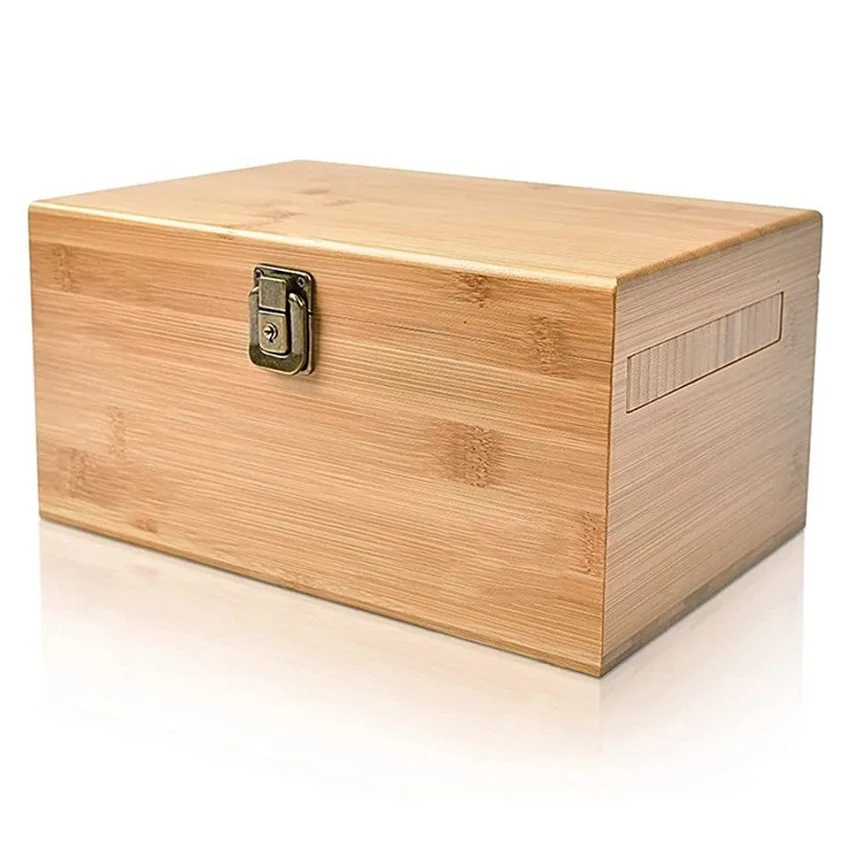 Wholesale Bamboo Wooden Herb Stash Box With Rolling Tray Storage