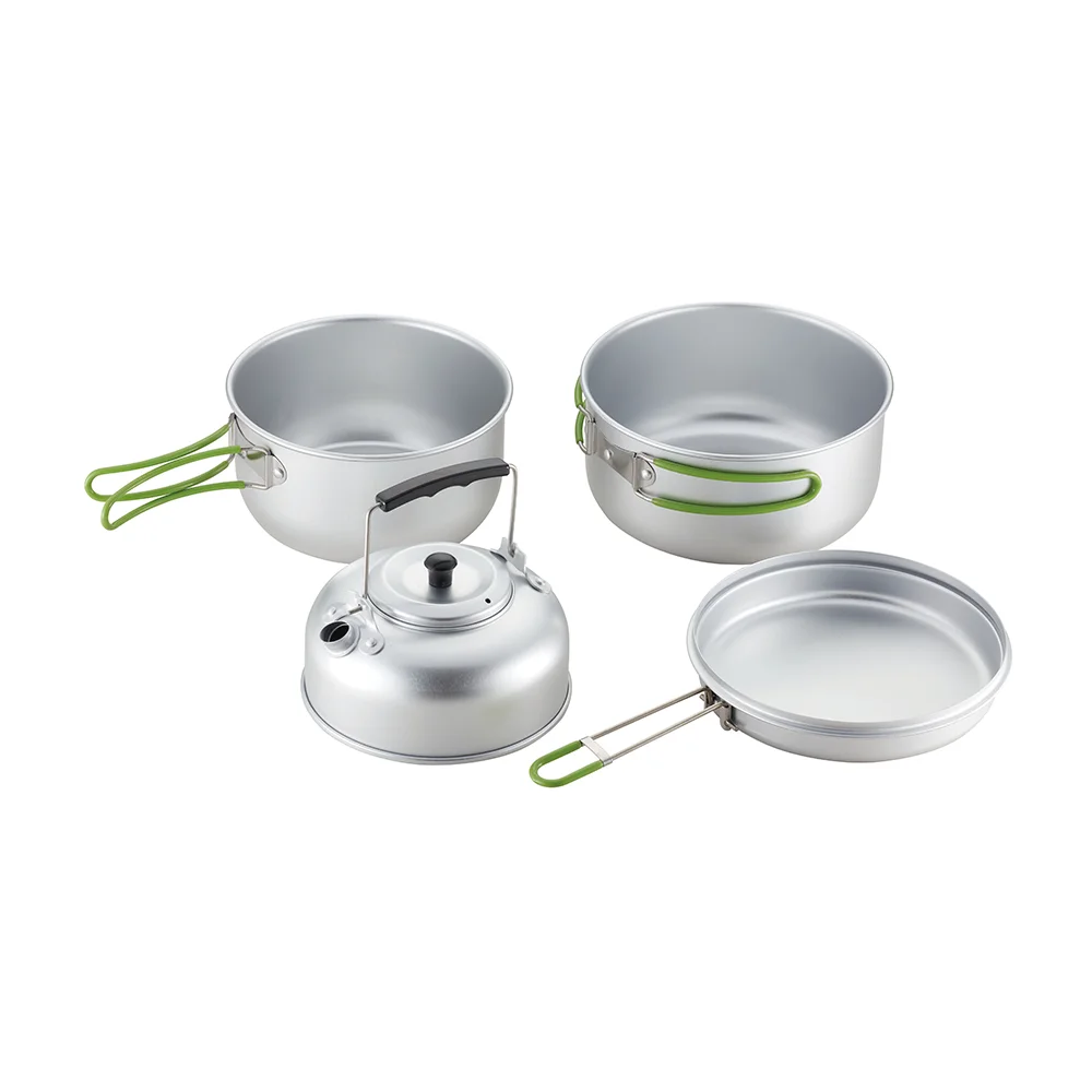 Lightweight Outdoor Camping Cookware Mess Kit 2-3 Person Aluminium Alloy Camping Cooking Utensils details