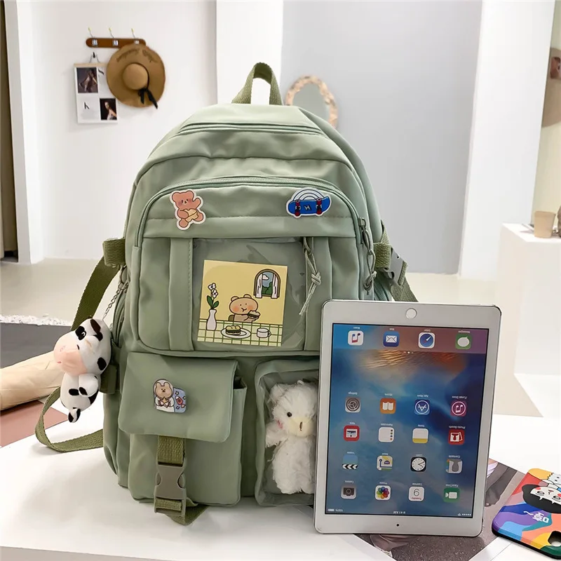 Asthetic Ricksack Cute Aesthetic Lovely Pastel Rucksack Student Bookbags Kawaii Backpack ...
