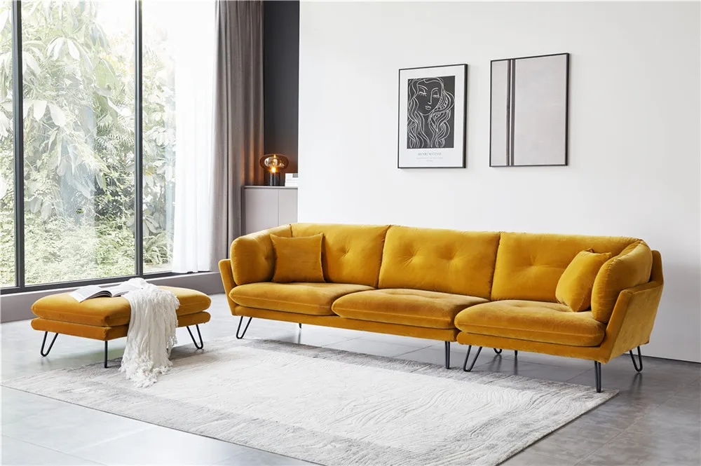 Modular Leather Sectional Sofa Set with Nice Design for Living Room Hotel or Apartment Made of Wood Imported From China