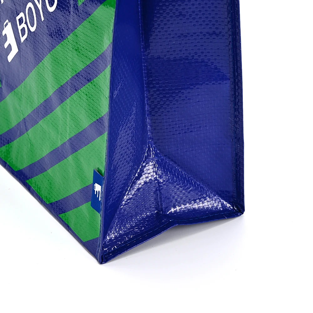 Promotional Grocery Coated Recycled Laminated PP Woven Bag Customized Printing PP Woven Tote Shopping Bag with Double Handle supplier