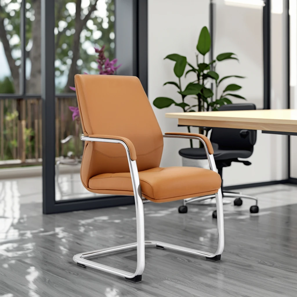 Modern Chrome Frame Guest Chair Removable Seat Cushion Compact Office Solution 6