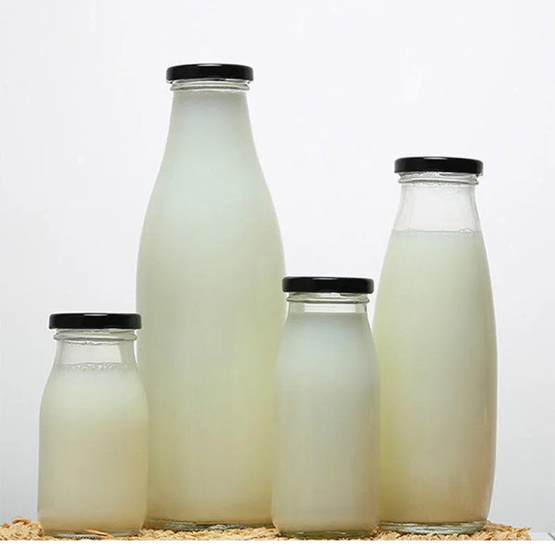 100ml 200ml 250ml 500ml 1000ml Milk Glass Bottle Milk Bar Transparent Pudding Yogurt Glass